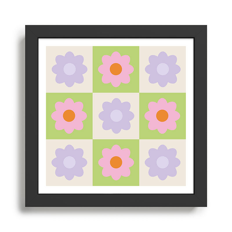 Retro Flower Pattern S Framed Art Print Gallery Image 1