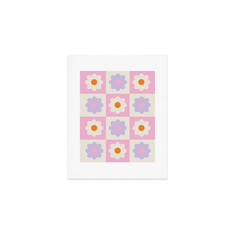 Retro Flower Pattern S Art Print Gallery Image 1