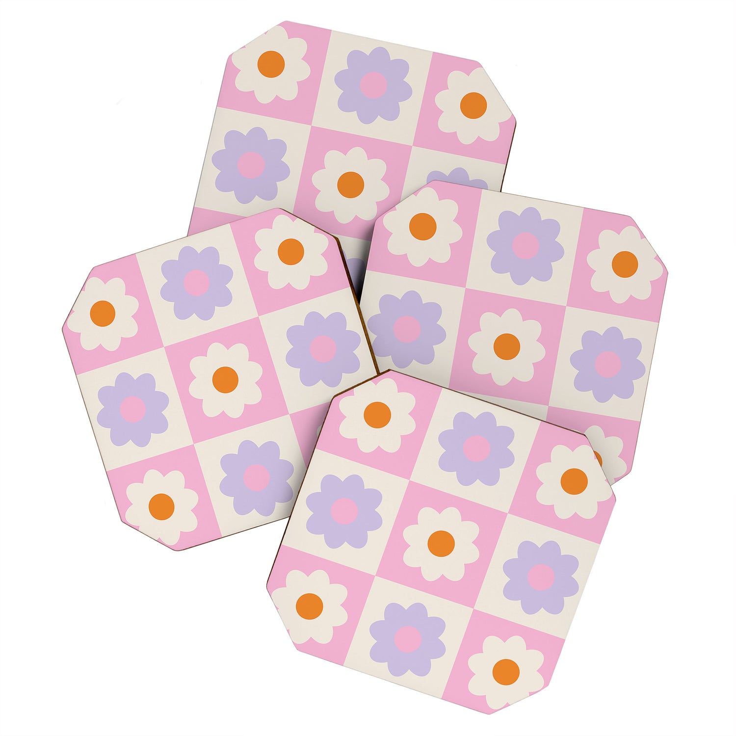 Retro Flower Pattern S Coaster Gallery Image 1