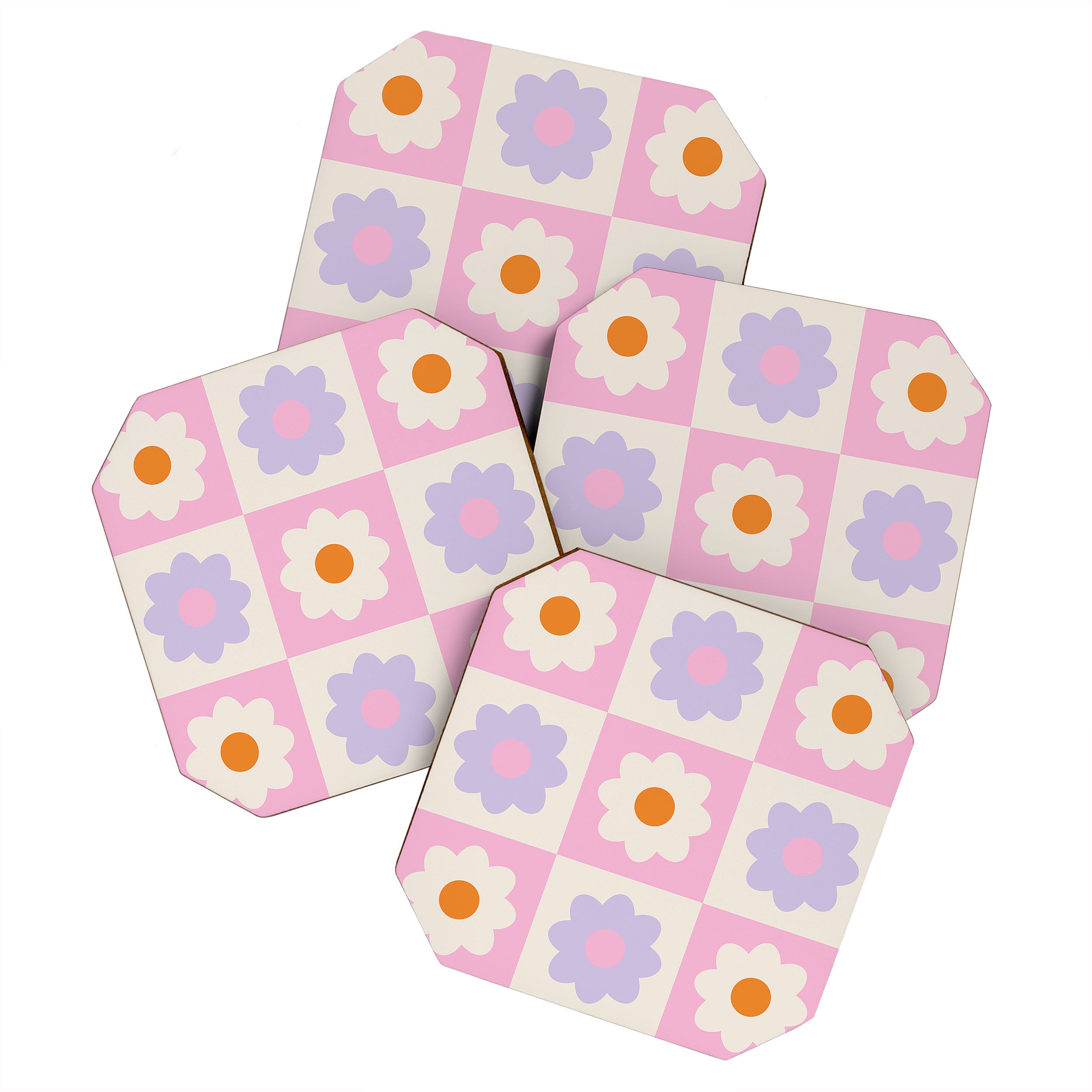 Retro Flower Pattern S Coaster Gallery Image 1