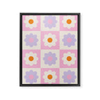 Retro Flower Pattern S Framed Canvas Print Gallery Image 8