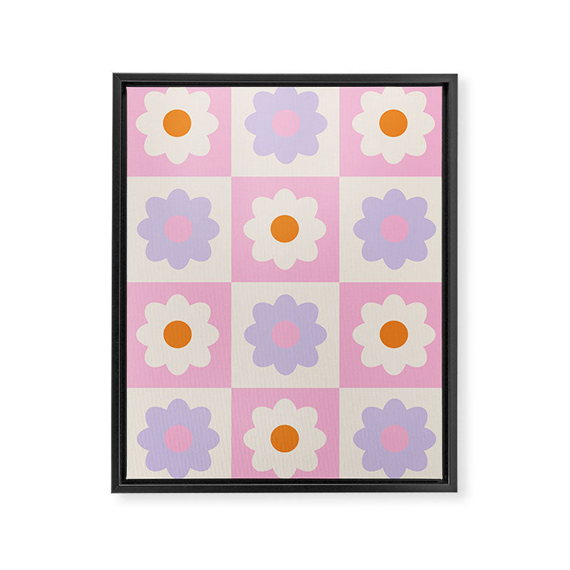 Retro Flower Pattern S Framed Canvas Print Gallery Image 8