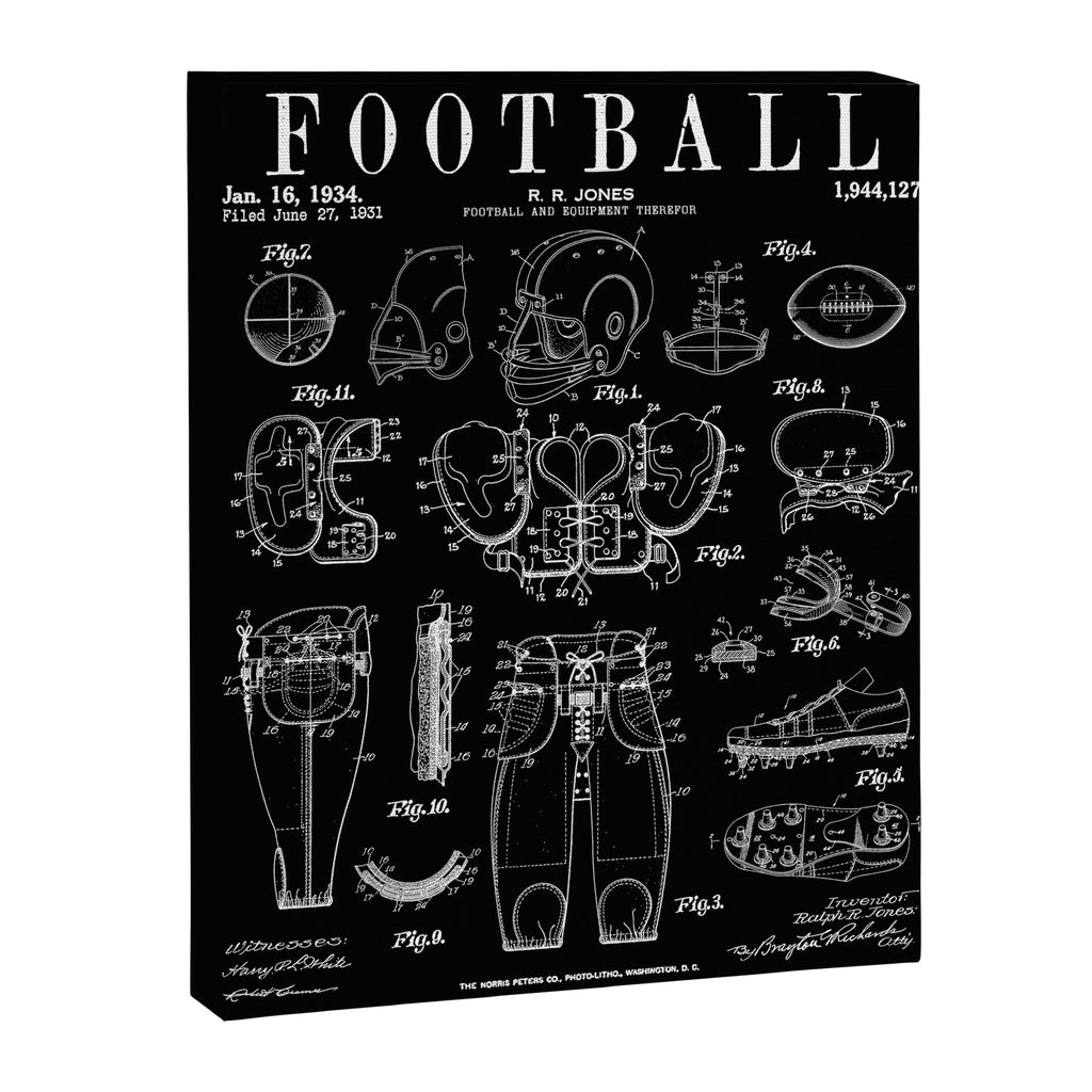 American Football Old Vintage Patent Drawing Print Canvas Print Gallery Image 8