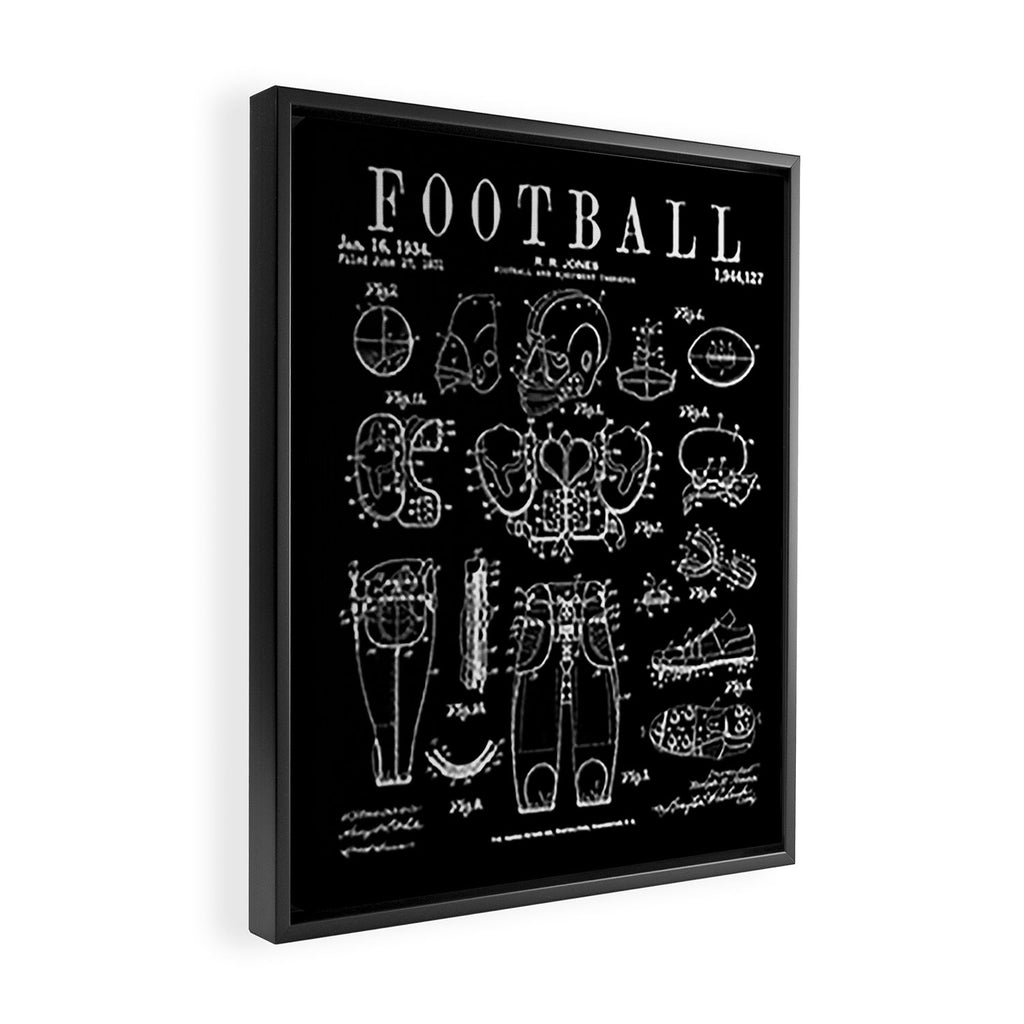 American Football Old Vintage Patent Drawing Print Framed Canvas Print Gallery Image 2