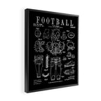American Football Old Vintage Patent Drawing Print Framed Canvas Print Gallery Image 2