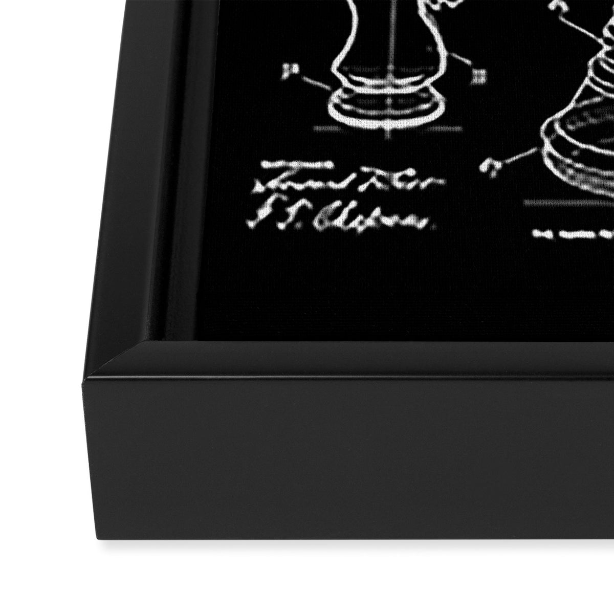 Chess King And Pieces Old Vintage Patent Drawing Print Framed Canvas Print Gallery Image 3