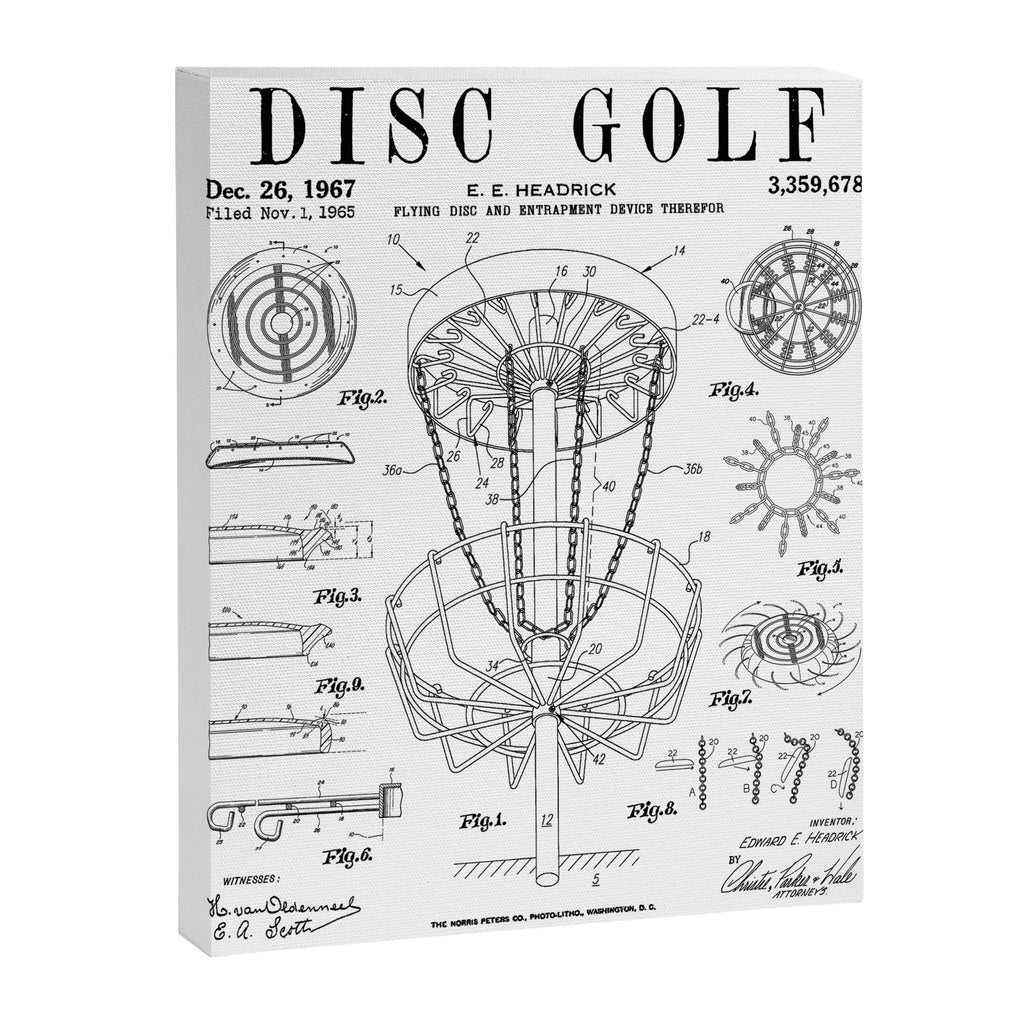 Disc Golf Frolf Frisbee Basket Vintage Patent Drawing Print Canvas Print Gallery Image 8