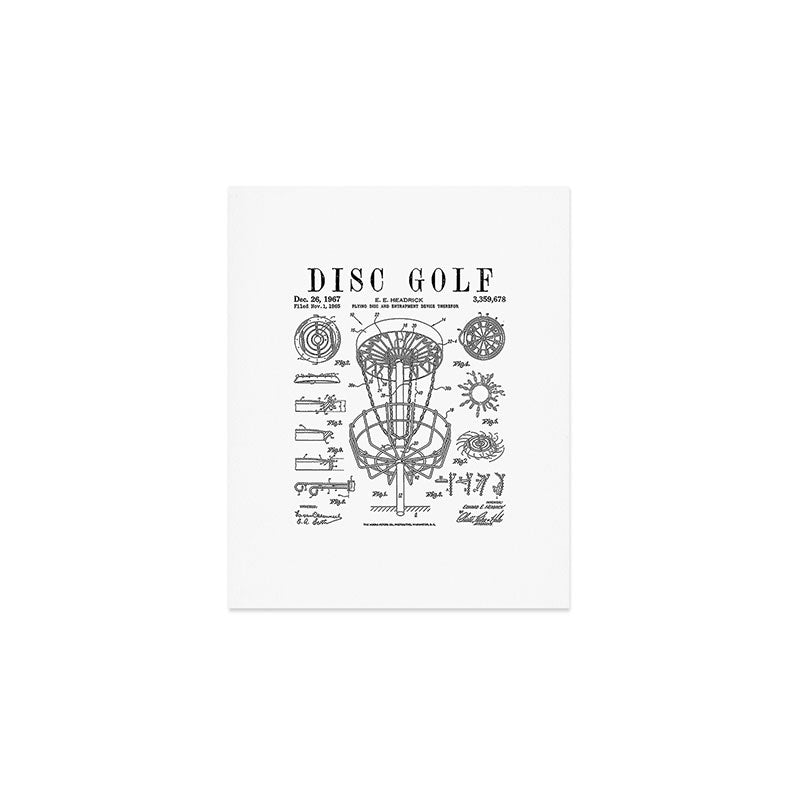 Disc Golf Frolf Frisbee Basket Vintage Patent Drawing Print Art Print Gallery Image 1