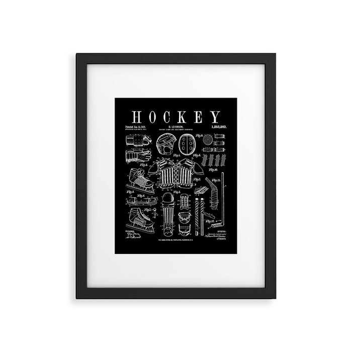 Ice Hockey Player Winter Sport Vintage Patent Print Framed Art Print Gallery Image 1
