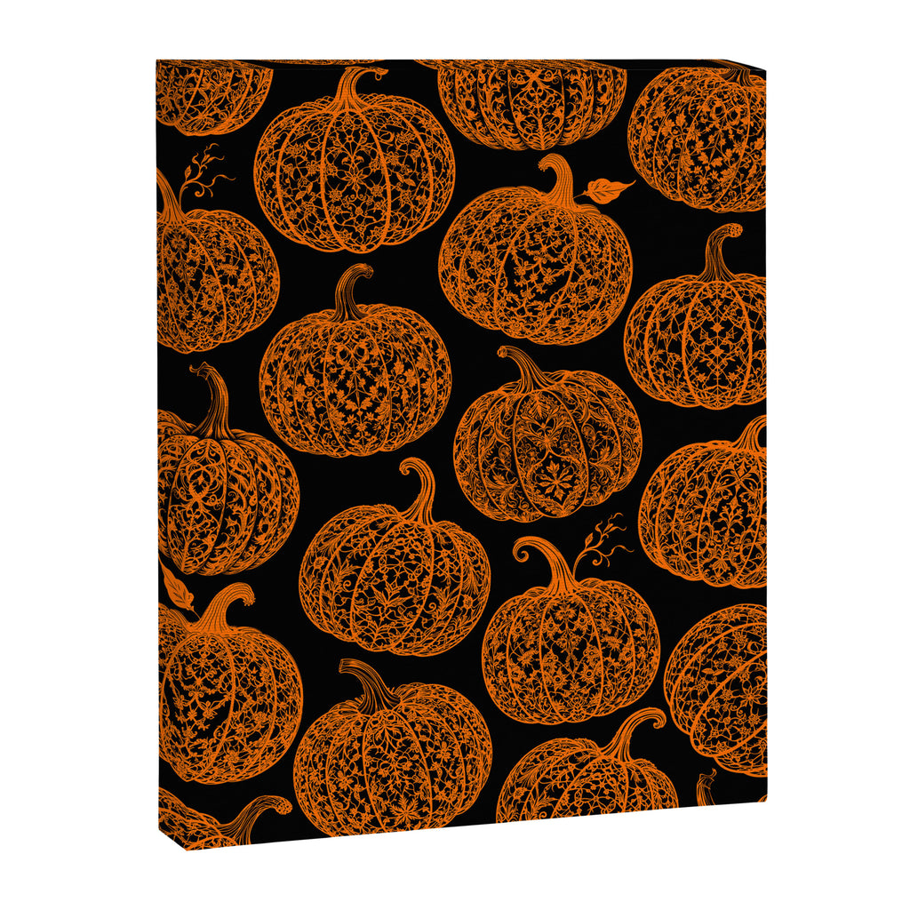 Lace Pumpkin Halloween Pattern Needle Bobbin Crochet Thread Canvas Print Gallery Image 8