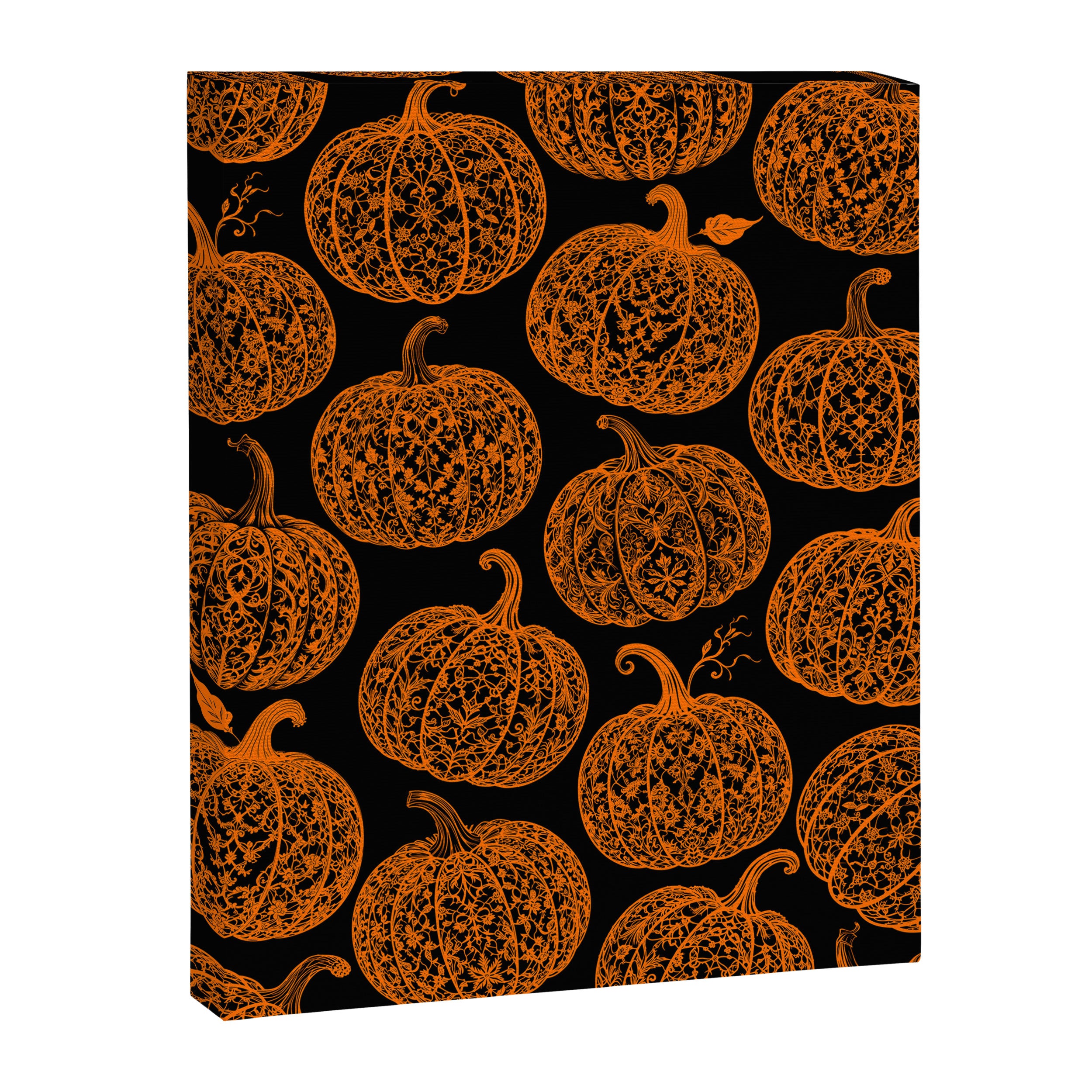 Lace Pumpkin Halloween Pattern Needle Bobbin Crochet Thread Canvas Print Gallery Image 8