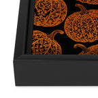 Lace Pumpkin Halloween Pattern Needle Bobbin Crochet Thread Framed Canvas Print Gallery Image 3
