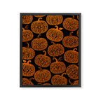 Lace Pumpkin Halloween Pattern Needle Bobbin Crochet Thread Framed Canvas Print Gallery Image 8