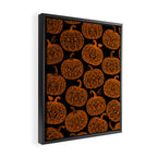 Lace Pumpkin Halloween Pattern Needle Bobbin Crochet Thread Framed Canvas Print Gallery Image 2
