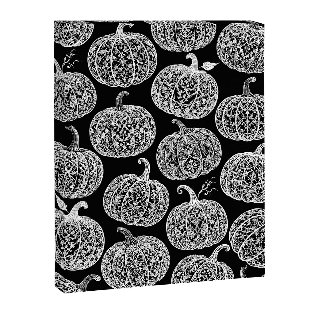 Lace Pumpkin Halloween Pattern Needle Bobbin Crochet Thread Canvas Print Gallery Image 8