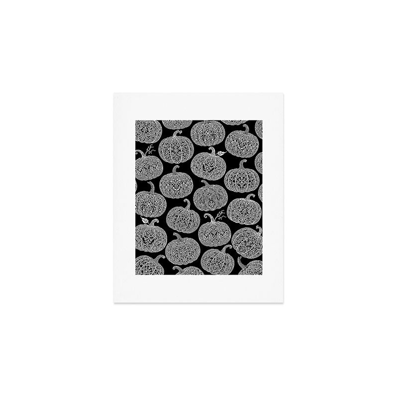 Lace Pumpkin Halloween Pattern Needle Bobbin Crochet Thread Art Print Gallery Image 1