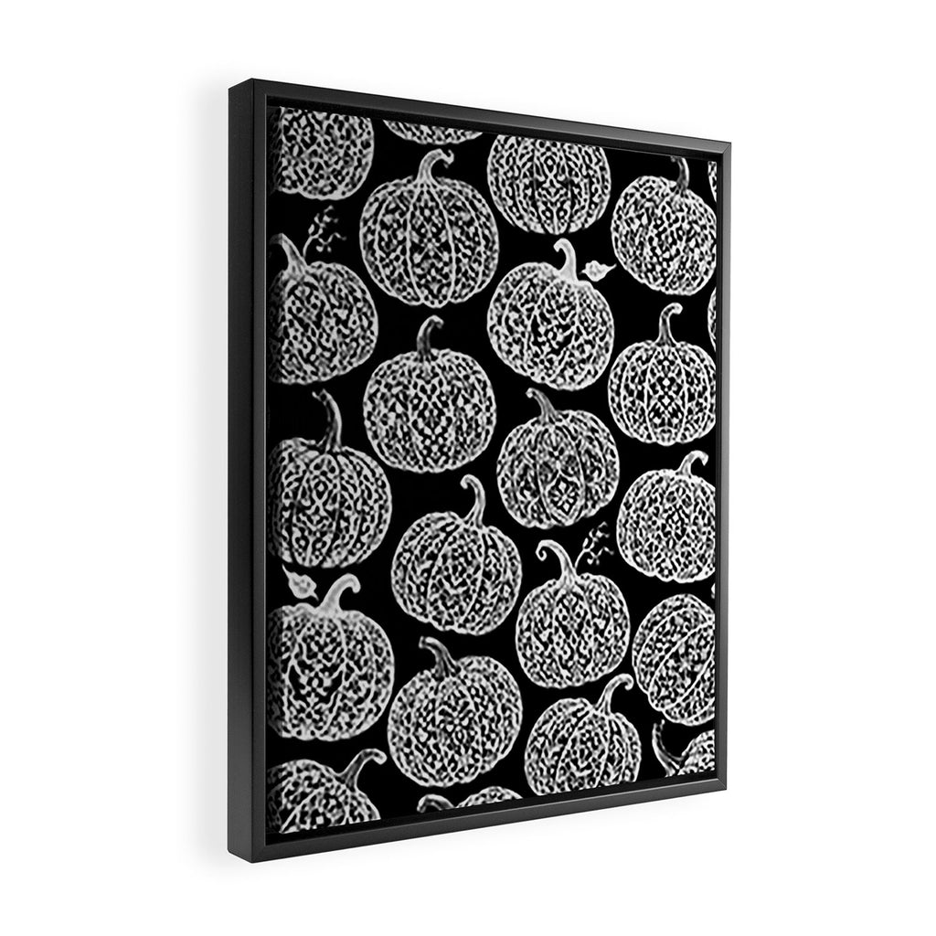Lace Pumpkin Halloween Pattern Needle Bobbin Crochet Thread Framed Canvas Print Gallery Image 2