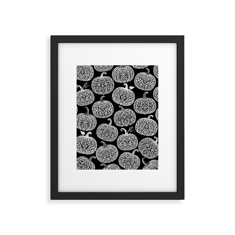 Lace Pumpkin Halloween Pattern Needle Bobbin Crochet Thread Framed Art Print Gallery Image 6