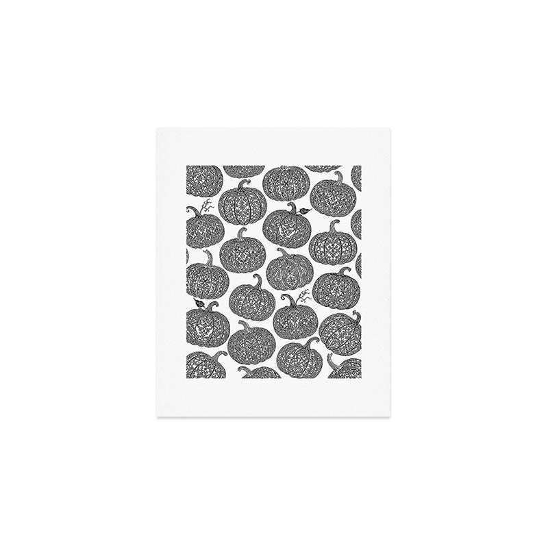 Lace Pumpkin Halloween Pattern Needle Bobbin Crochet Thread Art Print Gallery Image 1