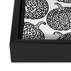 Lace Pumpkin Halloween Pattern Needle Bobbin Crochet Thread Framed Canvas Print Gallery Image 3