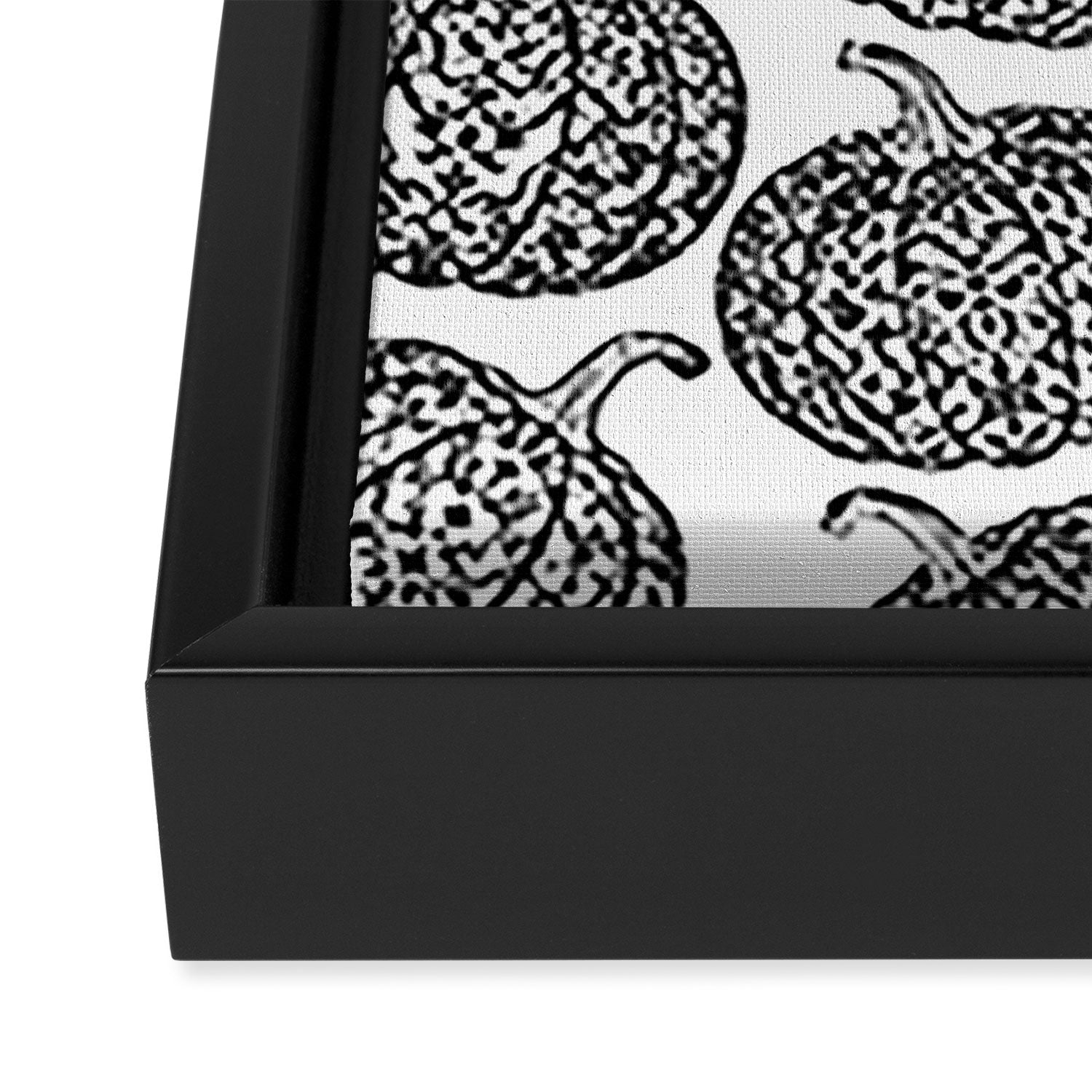 Lace Pumpkin Halloween Pattern Needle Bobbin Crochet Thread Framed Canvas Print Gallery Image 3
