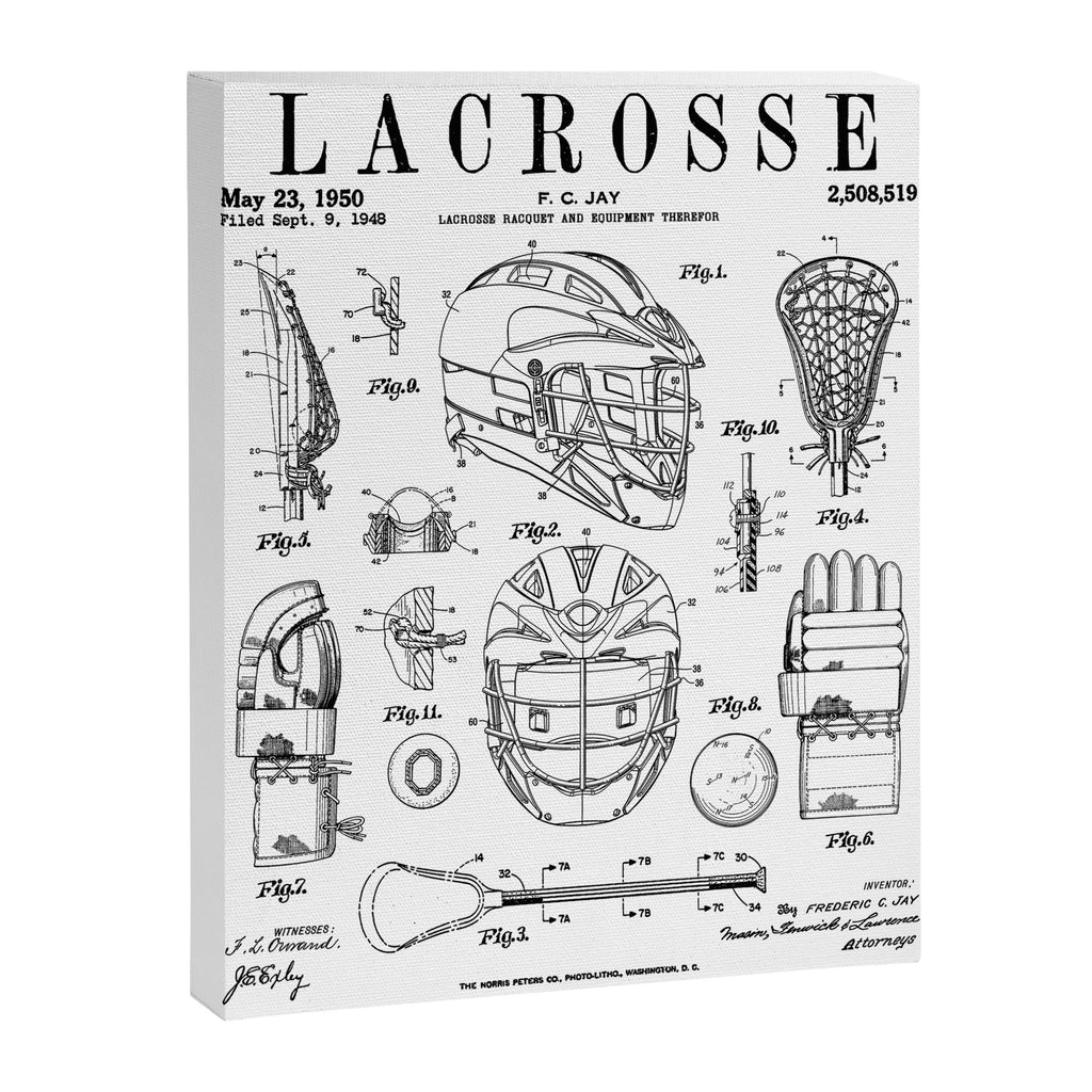 Lacrosse Player Equipment Vintage Patent Drawing Print Canvas Print Gallery Image 8