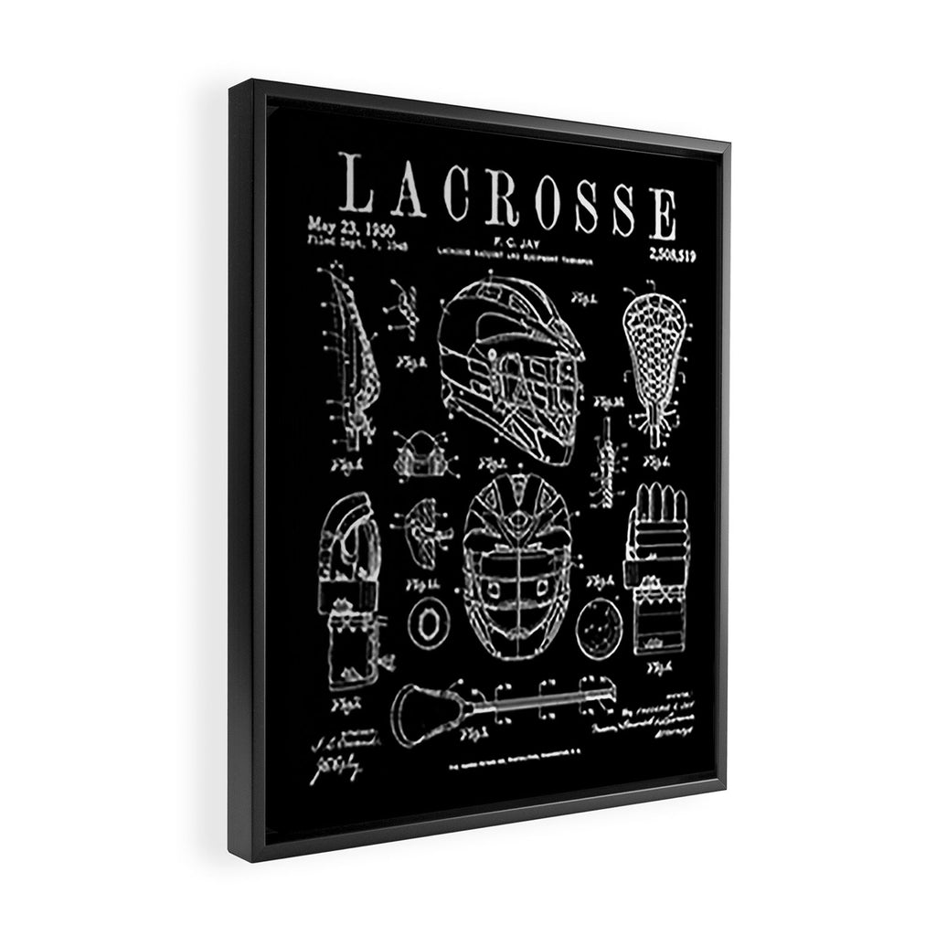 Lacrosse Player Equipment Vintage Patent Drawing Print Framed Canvas Print Gallery Image 2
