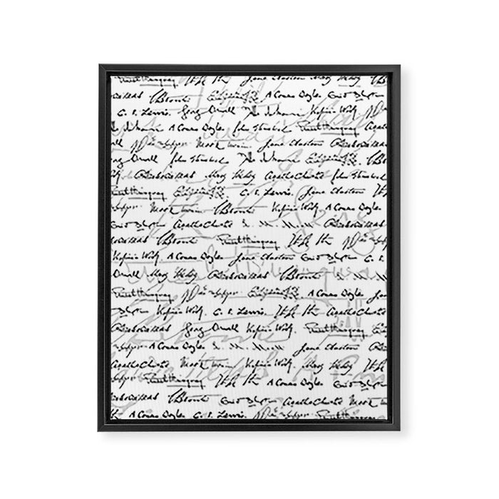 Literary Giants Pattern II Framed Canvas Print Gallery Image 1