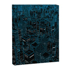 Night light city / Lineart city in blue Canvas Print Gallery Image 8