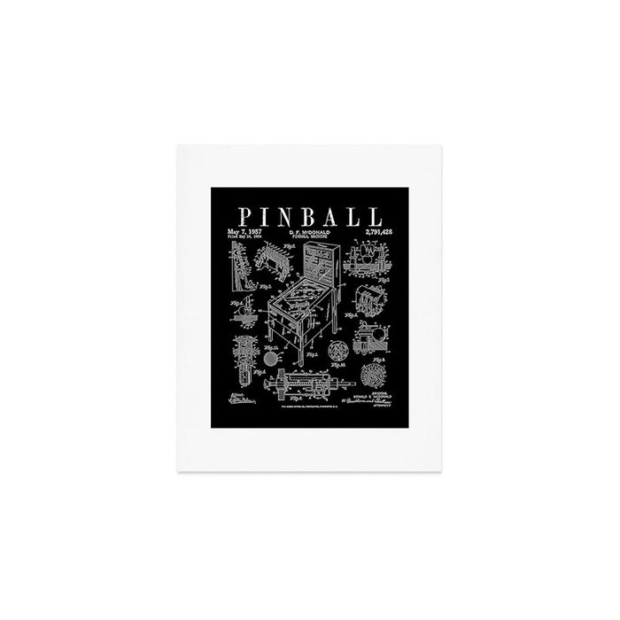 Pinball Arcade Gaming Machine Vintage Gamer Patent Print Art Print Gallery Image 1