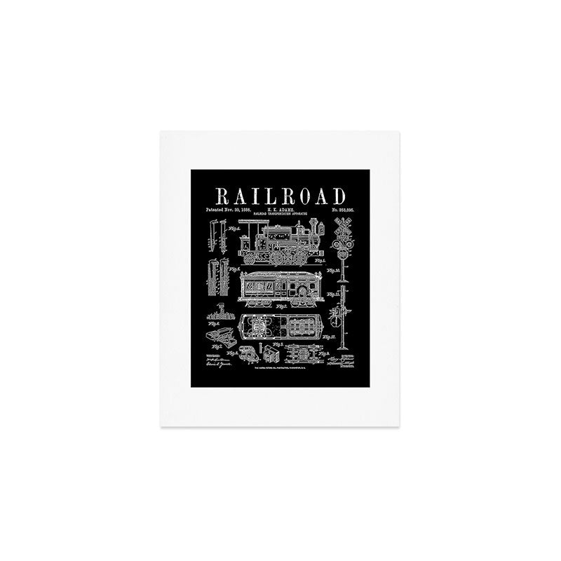 Railroad Railway Steam Locomotive Train Vintage Patent Print Art Print Gallery Image 1