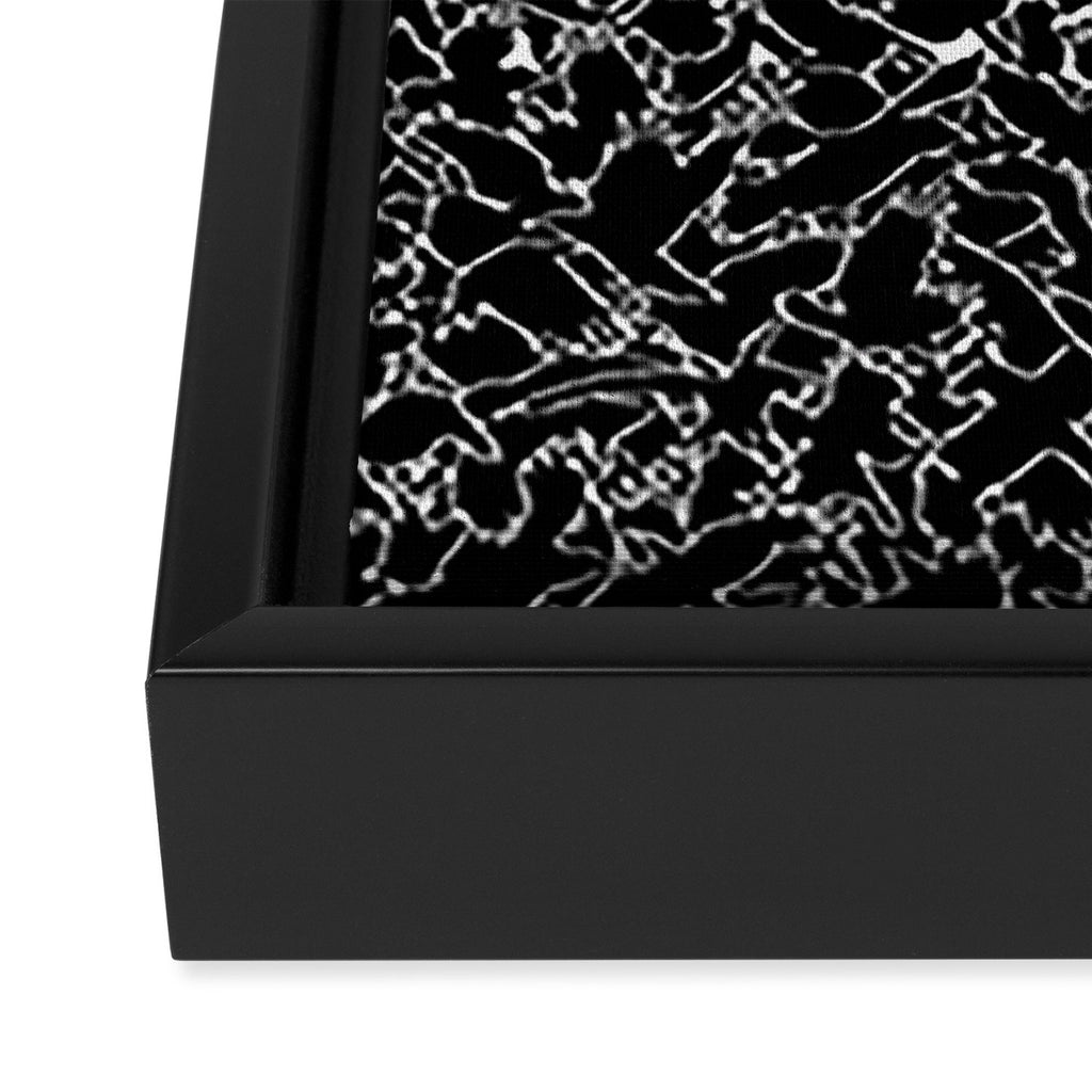 Raven Crow Flying Birds Abstract Goth Halloween Pattern Framed Canvas Print Gallery Image 3