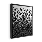 Raven Crow Flying Birds Abstract Goth Halloween Pattern Framed Canvas Print Gallery Image 2