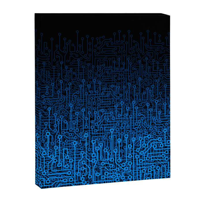 Reboot III BLUE Computer Circuit Board Pattern Canvas Print Gallery Image 1