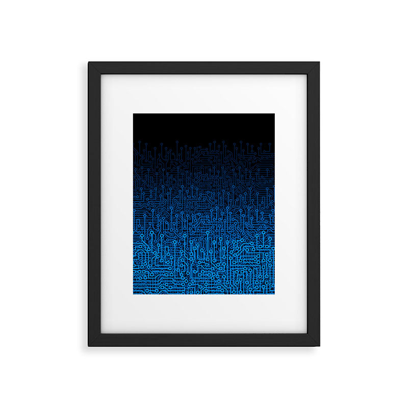Reboot III BLUE Computer Circuit Board Pattern Framed Art Print Gallery Image 6