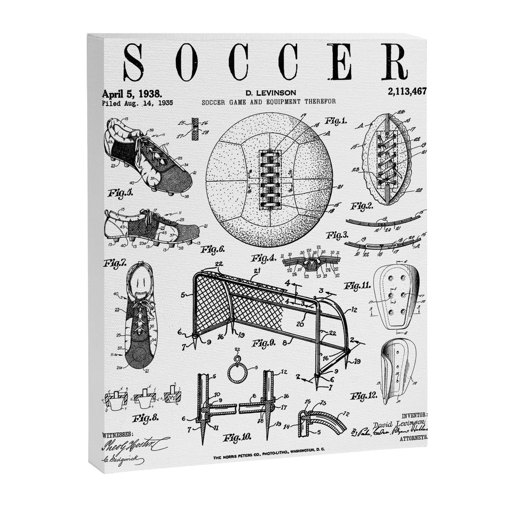 Soccer Player Football Vintage Patent Drawing Print Canvas Print Gallery Image 8