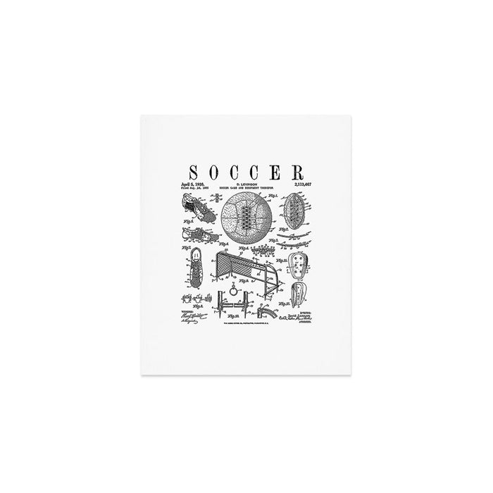 Soccer Player Football Vintage Patent Drawing Print Art Print Gallery Image 1