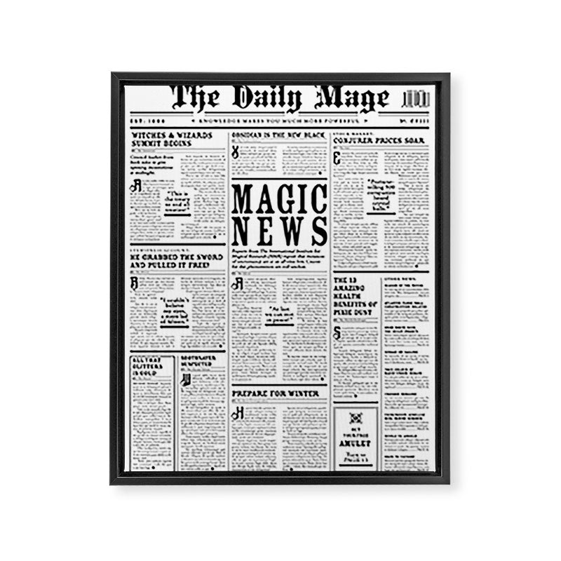 The Daily Mage Fantasy Newspaper Framed Canvas Print Gallery Image 6
