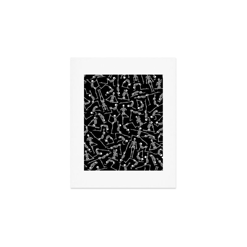 Yoga Skeleton Meditating Yogi Zen Poses Halloween Pattern Art Print Gallery Image 1