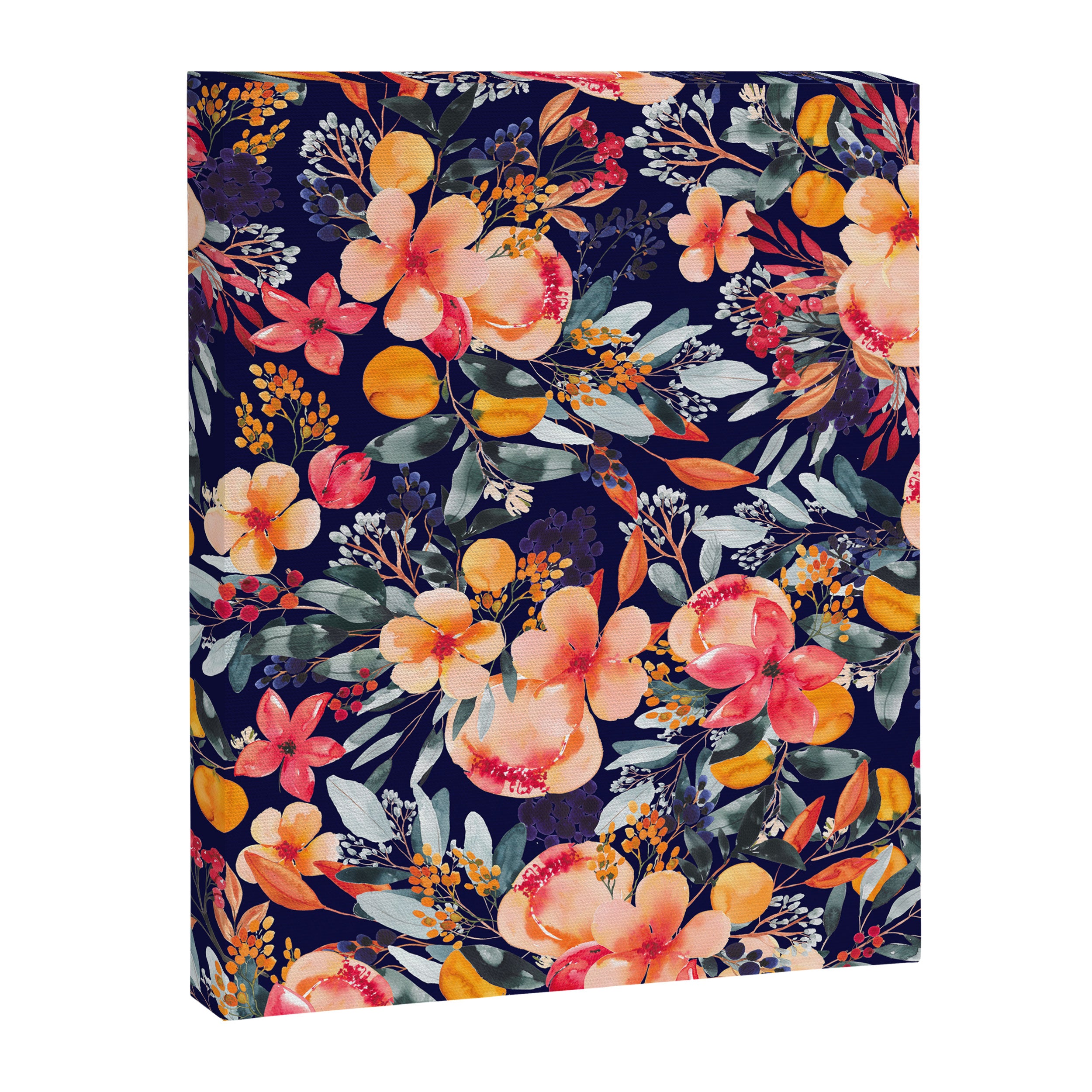 Navy Floral Canvas Print Gallery Image 8