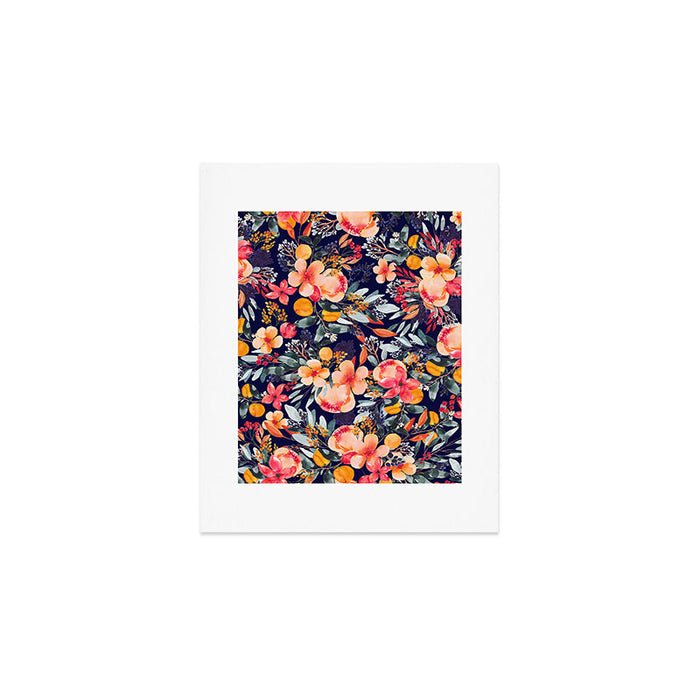Navy Floral Art Print Gallery Image 1