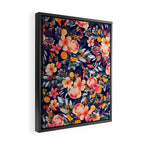 Navy Floral Framed Canvas Print Gallery Image 2