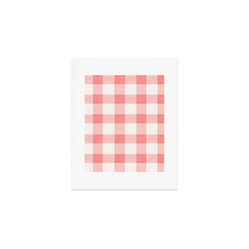 Pink Gingham Art Print Gallery Image 1
