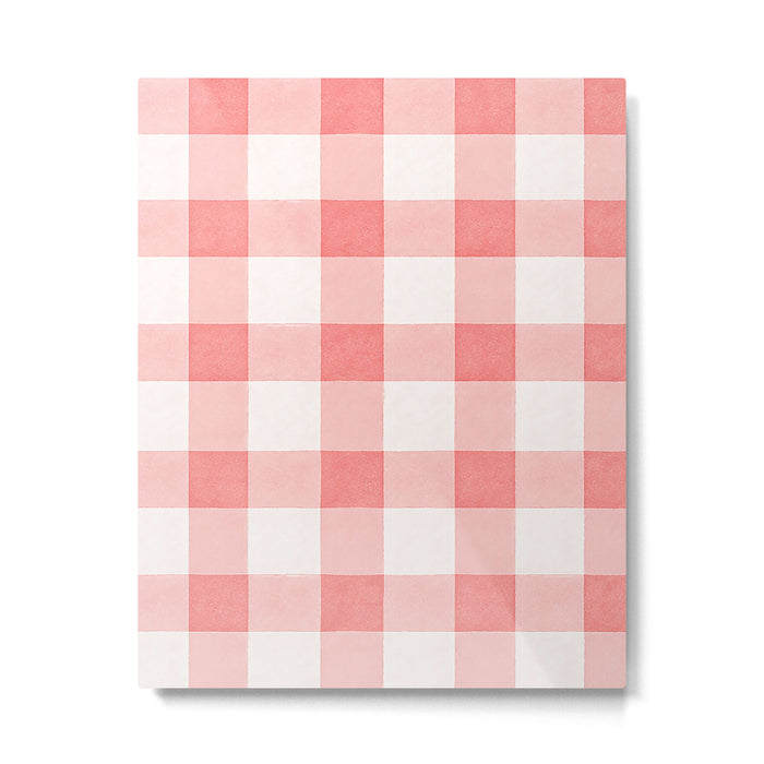 Pink Gingham Metal Print Gallery Image 1