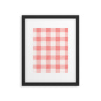 Pink Gingham Framed Art Print Gallery Image 6
