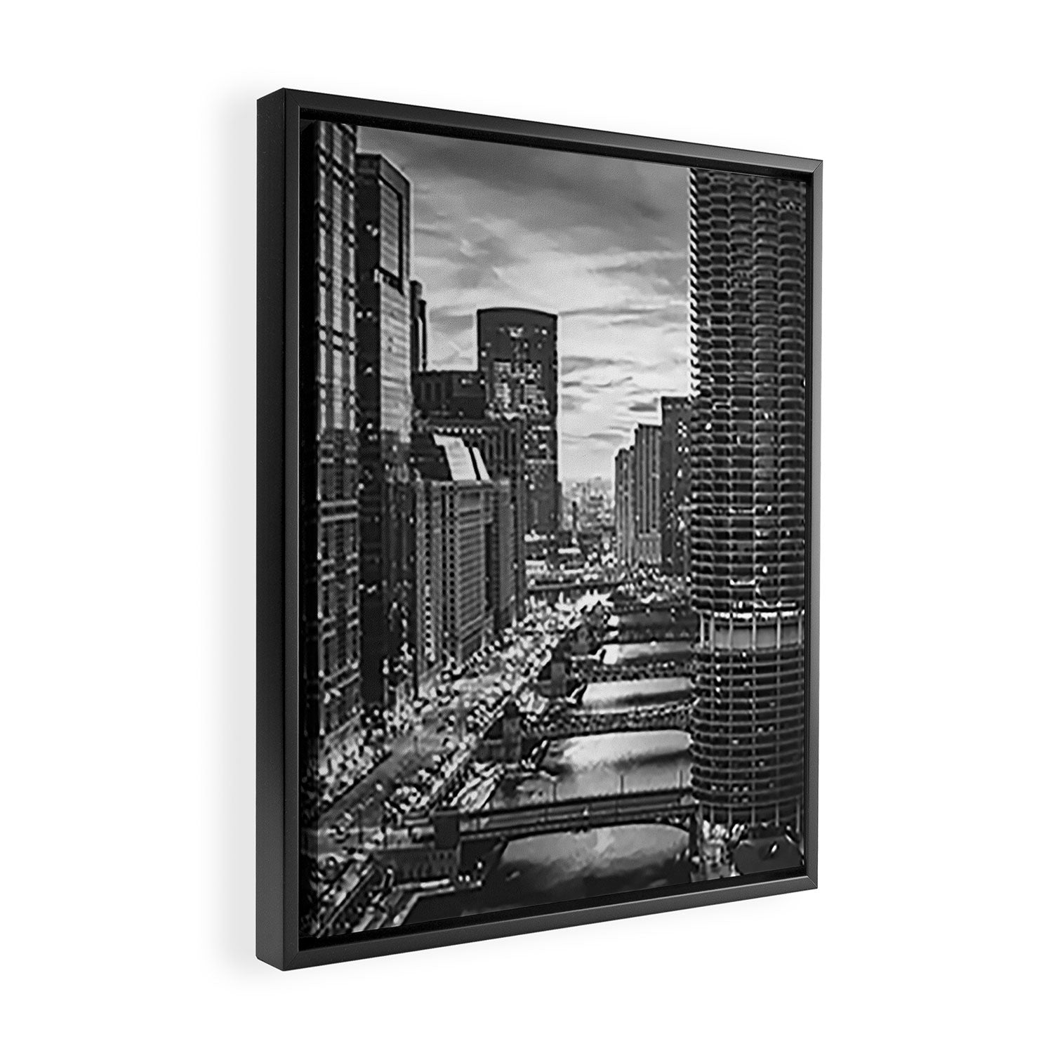 Chicago Skyline Framed Canvas Print Gallery Image 2