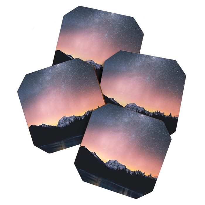 Milky Way Stars Mountain Landscape Coaster Gallery Image 1