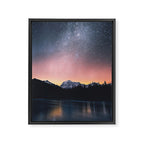 Milky Way Stars Mountain Landscape Framed Canvas Print Gallery Image 6