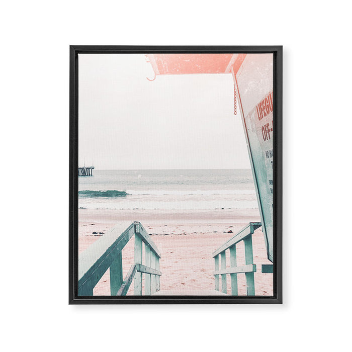 Lifeguard Tower California Beach Life Framed Canvas Print Gallery Image 1