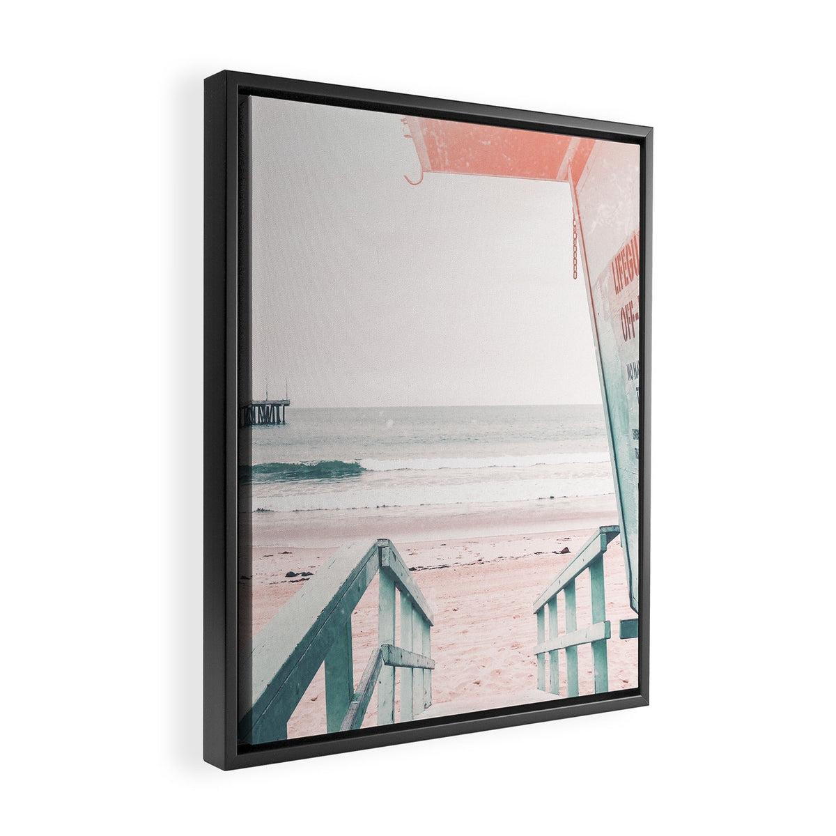 Lifeguard Tower California Beach Life Framed Canvas Print Gallery Image 2